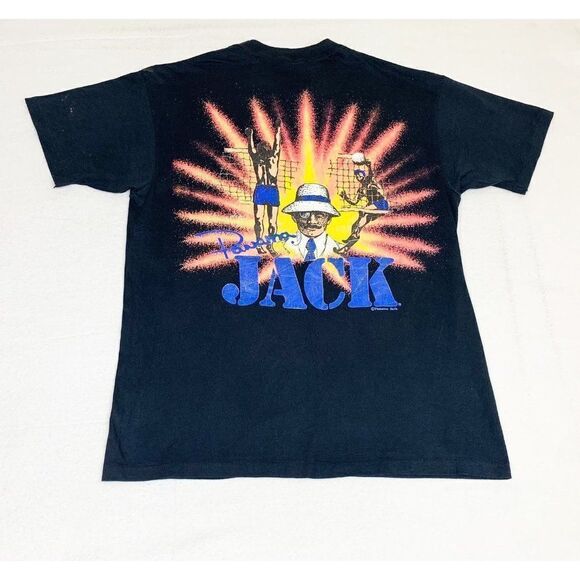 Vintage 90s Panama Jack T-Shirt Black One Size Beach Surf Skater Single Stitch - Picture 1 of 9